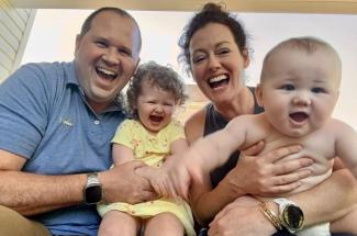 Morris defended her Ph.D. while pregnant with her daughter, Emma. She thanks her husband, Jad, and her family for their support of her career. They welcomed their son William in 2023. Photo provided.